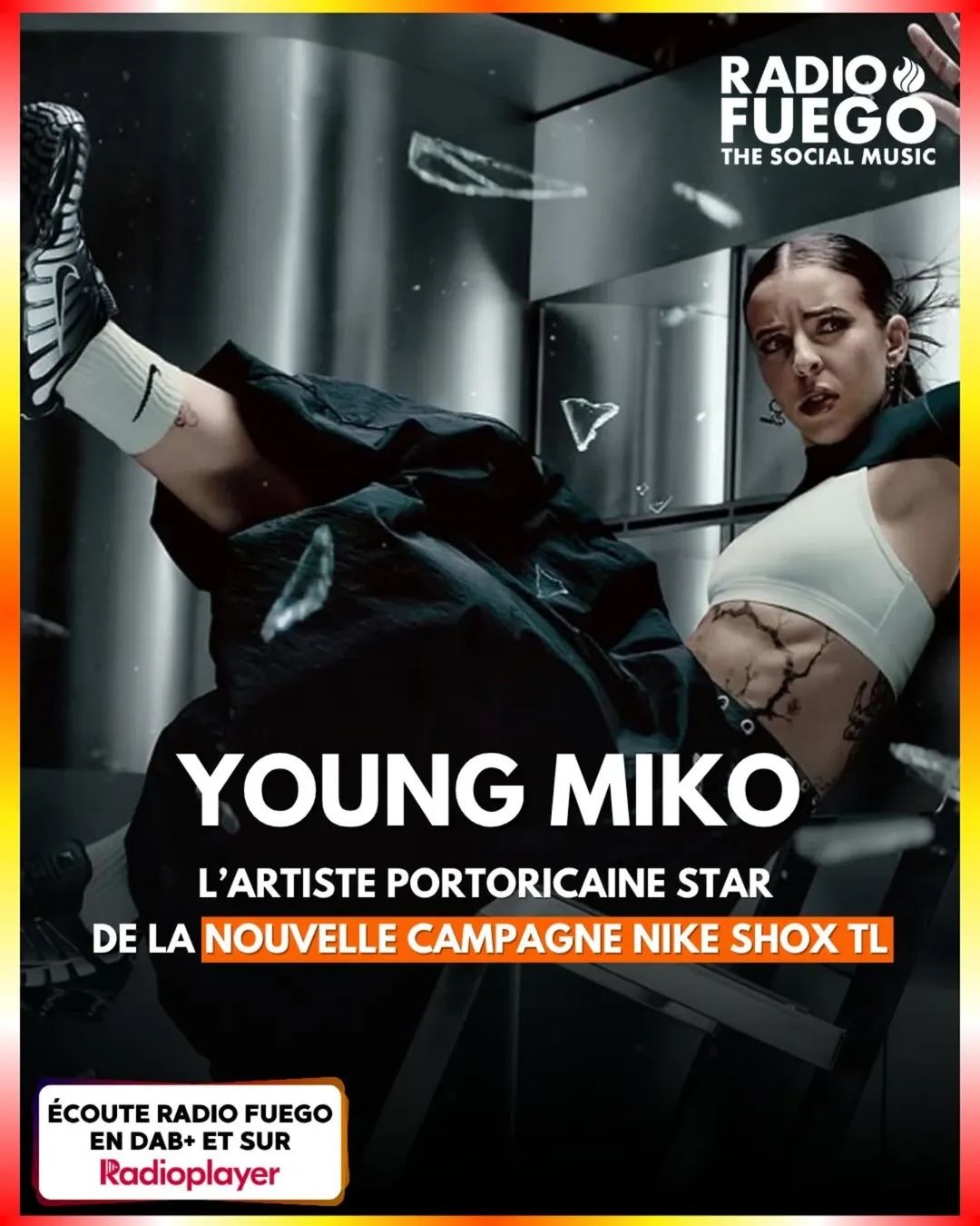 YOUNG MIKO VISAGE DE LA NOUVELLE CAMPGANE Nike Shox TL