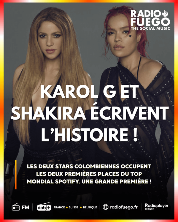 Karol G et Shakira au sommet de Spotify : un doublé historique pour la Colombie